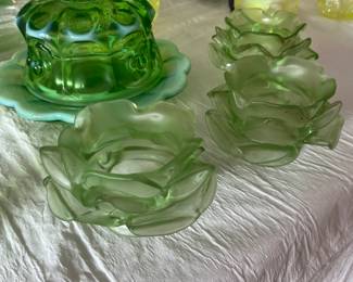 Green depression glass