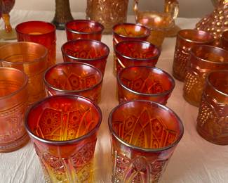 Vintage Amberina Depression glassware