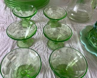 Green depression glass