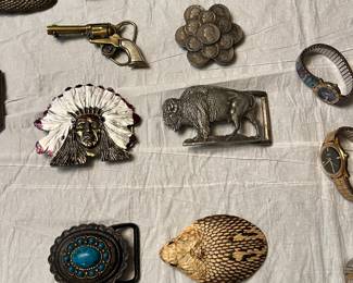 large selection of belt buckles