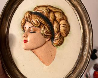 1975 Duncan Ceramics women's chalkware faces