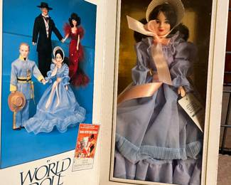 Assortment of Barbie Dolls including Gone With The Wind