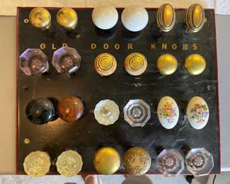 Display of antique dorr knobs