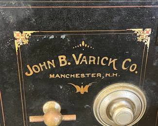 Antique 1910 John B. Varnick, Manchester, NH safe.  See information on John Varnick in next picture.