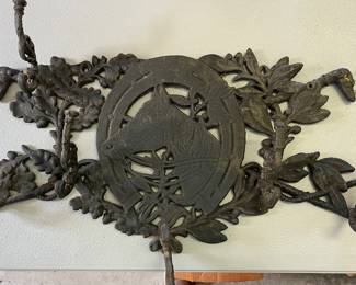 Cast iron wall coat hanger