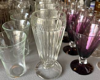 Vintage ice cream soda glasses