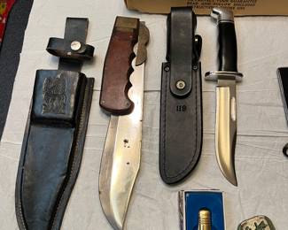 fixed blade knives including Buck knife never used, new in sheath