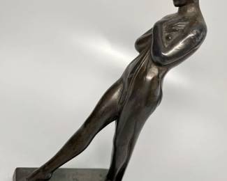 181 Fayral For Max Le Verrier Meditation Bronze Bookend c.1930min