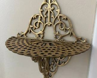 181 Vintage Brass Collapsible Wall Shelfmin