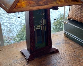 Mission style lamp in need of repair 