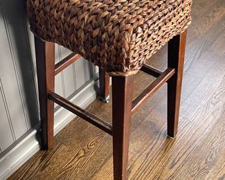 Wicker seat stool 
