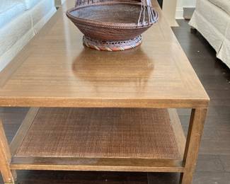 MCM wood & rattan coffee table