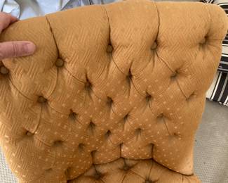 Orange silk slipper chair