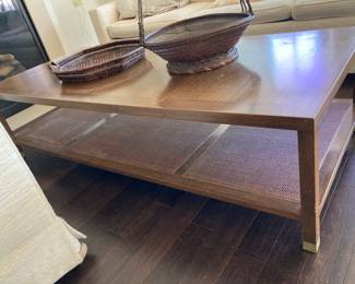 wood & rattan coffee table  minor sctatch on top