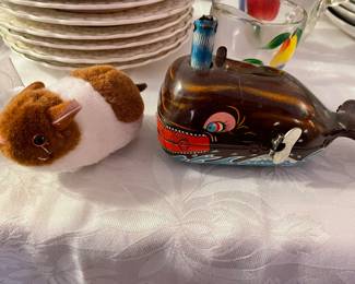 1998 Westminster Inc. Happy Hampster toy. 1950’s Tin Windup ‘Billy the Ball Blowing Whale’ vintage toy