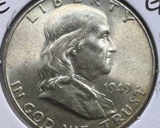1949 MS66FBL FULL BELL LINE GEM FRANKLIN 1/2 $1