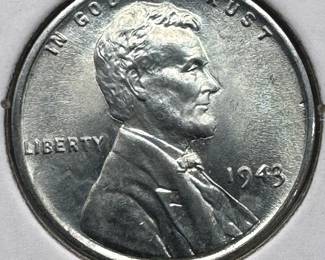 1943 MS67 WORLD WAR II STEEL GEM WHEAT CENT