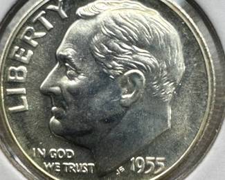 1955 PR69 GEM PROOF MINT ERROR SILVER DIME
