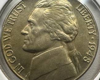 1948 MS67 RARE RAINBOW TONING GEM NICKEL