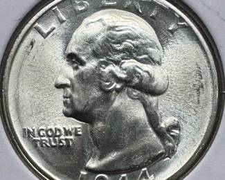 1944-S MS67 GEM SILVER WASHINGTON QUARTER