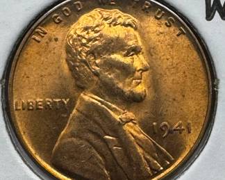 1941 MS67RD RED MINT ERROR GEM WHEAT CENT