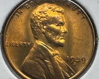1939-S MS67RD RED GEM WHEAT COPPER CENT