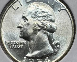 1954 MS67 GEM SILVER WASHINGTON QUARTER