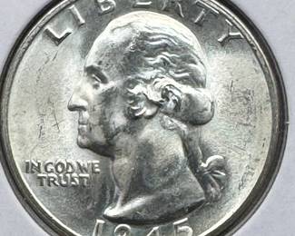 1945-S MS67 GEM SILVER WASHINGTON QUARTER