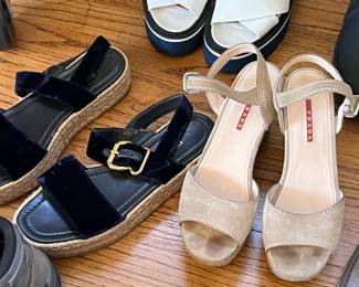 Prada Suede & Blue Velvet Espadrilles