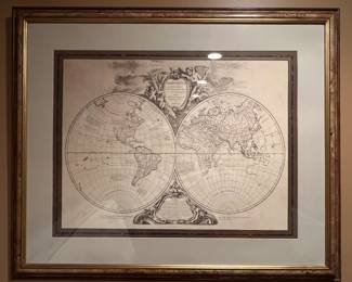 123. Framed Antique Style Map (46" x 38")