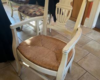 59. Set of 8 Dining Chairs w/ Rush Seats 2 Arm 6 Side