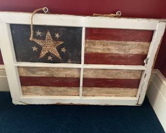 76. Window Pane w/ Flag Art (30" x 20")