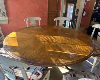 61. Dining Table w/ Painted Birdcage Base (65" x 30") and 1-18" leaf (as is)