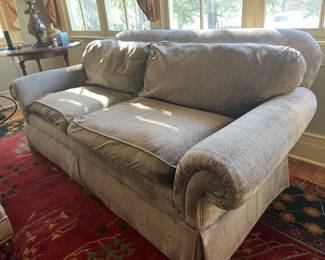 44. 2 Cushion Sofa w/ Rolled Arm (84" x 42" x 34") (as is)