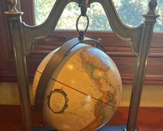 96. Framed World Classic Globe by Replogle (14" x 9" x 17")