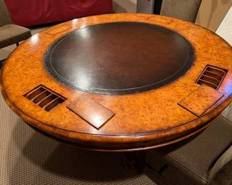 119. Poker Game Table w/ Leather Inset Top (56" x 30")