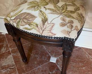 98. Stool w/ Needlepoint Seat (16" x 15" x 18")