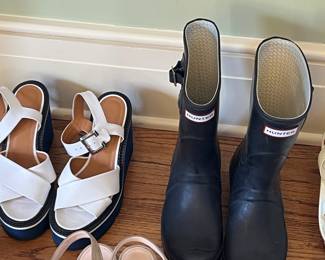 White Prada Shoes & Hunter Boots