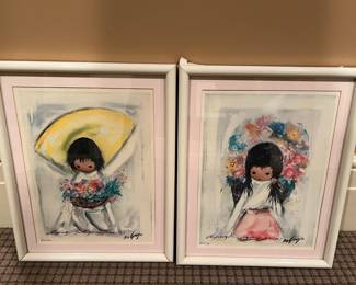 126. Pair of De Grazia 1967 Framed Prints (13" x 16")
