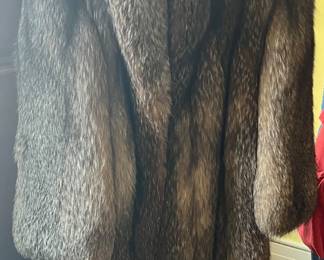 55. Silver Fox Full Length Coat