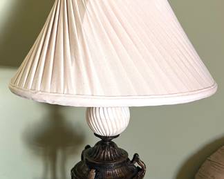 105. Metal Lamp w/ Pleated Shade (26"h)
