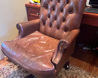 94. Hickory Chair Co. Tufted Leather Executive Chair (28" x 29" x 42")