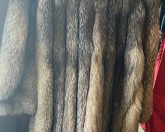 55. Silver Fox Full Length Coat