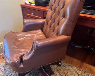 94. Hickory Chair Co. Tufted Leather Executive Chair (28" x 29" x 42")