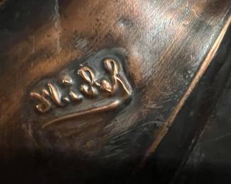 125. Framed Pressed Copper Artwork w/ Signature (20" x 31")