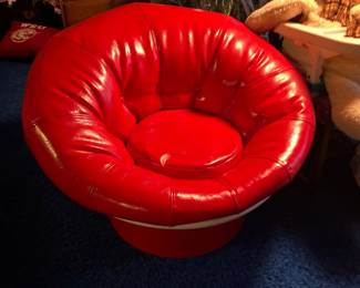 Red papasan chair