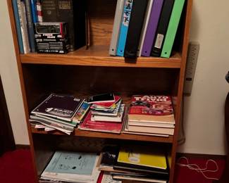 Bookshelf, office supplies 