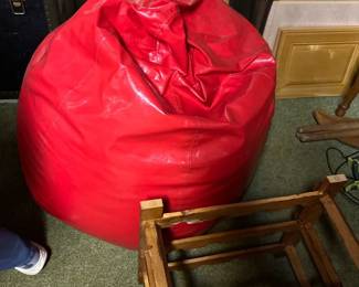 Red bean bag chair
