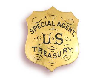 Henry A. Zug (1826-1890) US Treasury Special Agent Badge