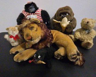 Vintage Animal Plush 6 including Steiff Lion